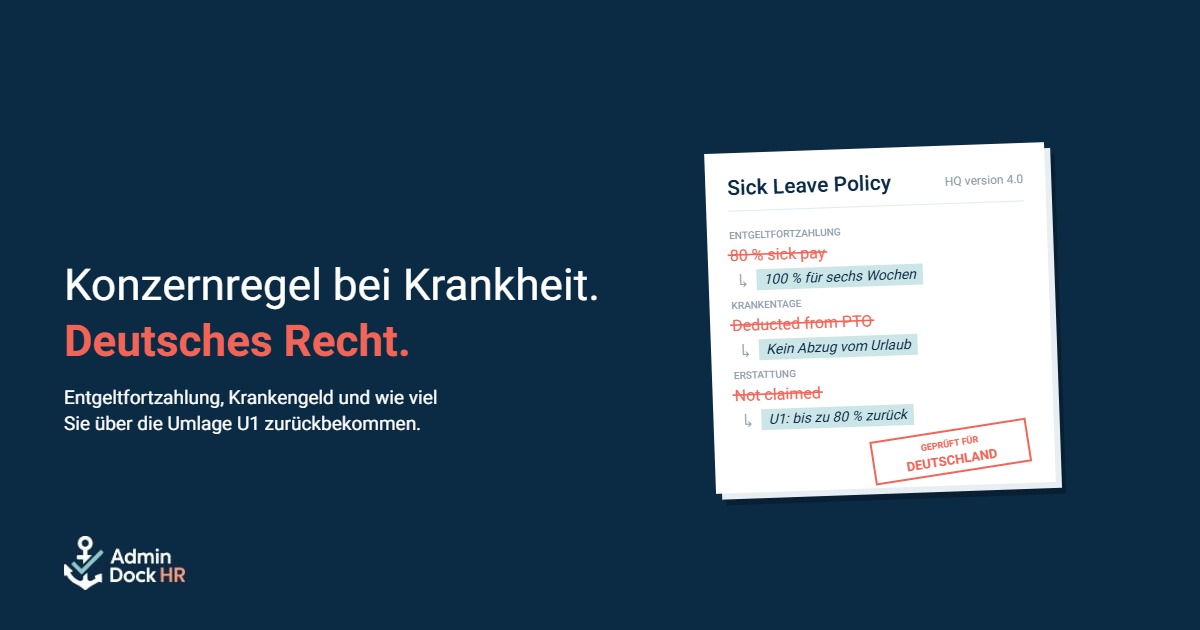 Krankheit in der deutschen Tochtergesellschaft: Entgeltfortzahlung, Krankengeld und U1-Erstattung
