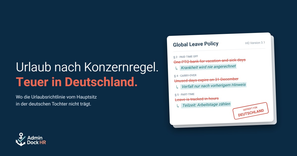 Urlaub in der deutschen Tochtergesellschaft: Was Ihre Konzernrichtlinie nicht abdeckt
